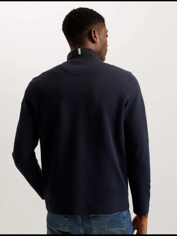 Actos Branded Half Zip Cotton Blend Sweatshirt