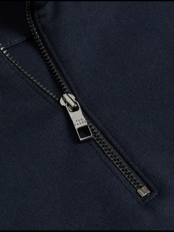 Actos Branded Half Zip Cotton Blend Sweatshirt