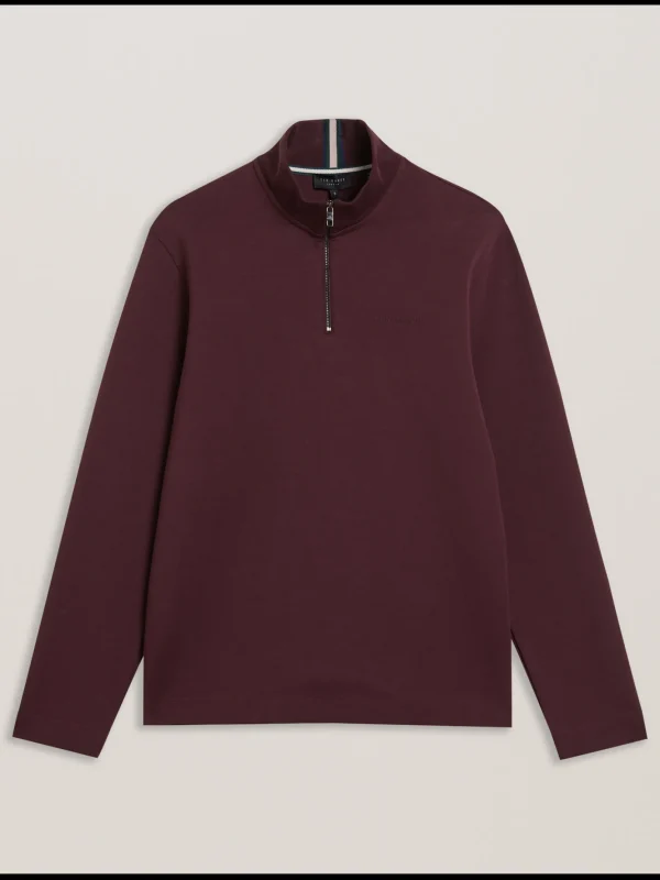 Actos Branded Half Zip Cotton Blend Sweatshirt