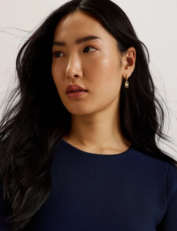 Alzann Pleated Hem Knitted Bodycon Mini Dress