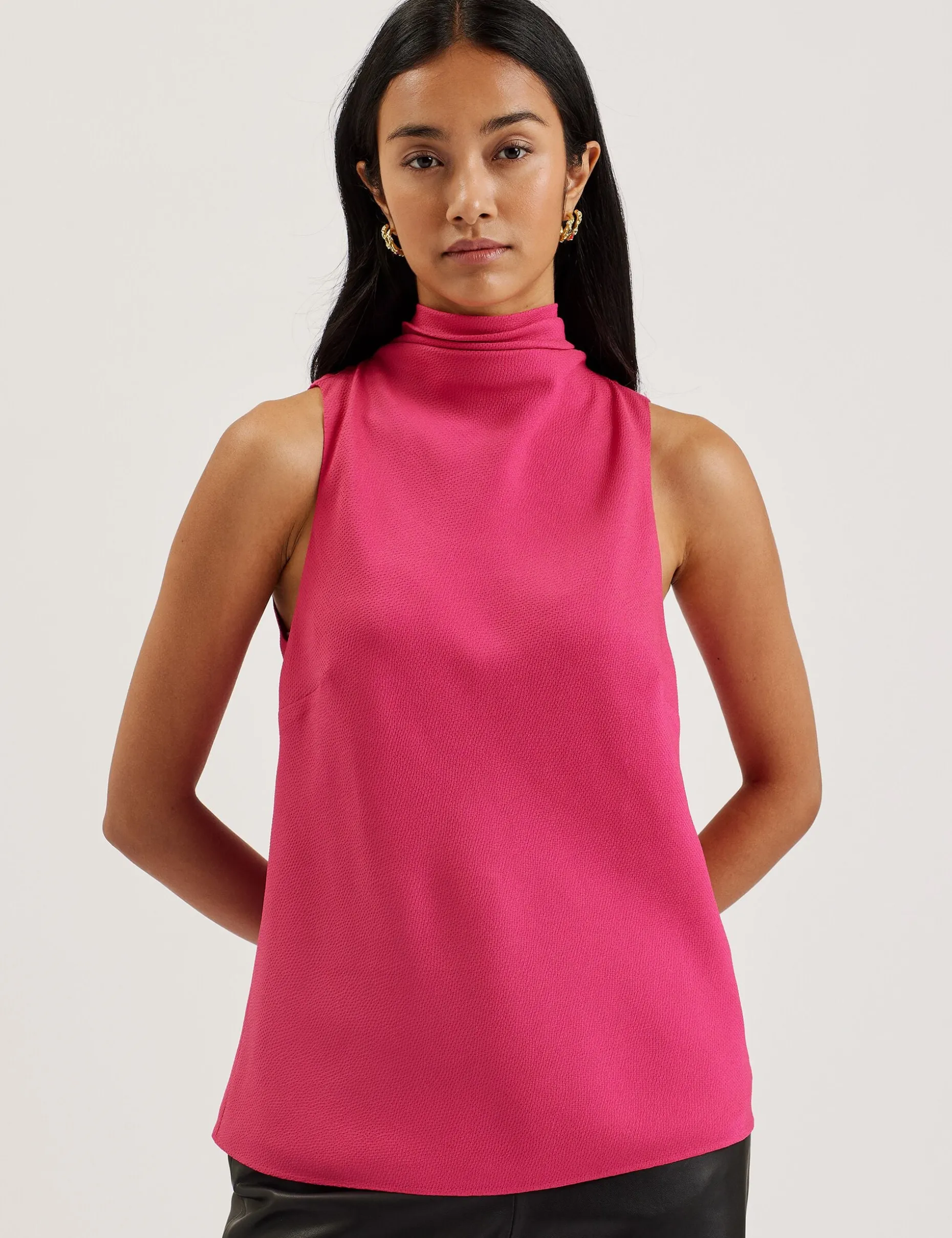 anini_textured_high_neck__1.webp Anini Textured High Neck Sleeveless Top