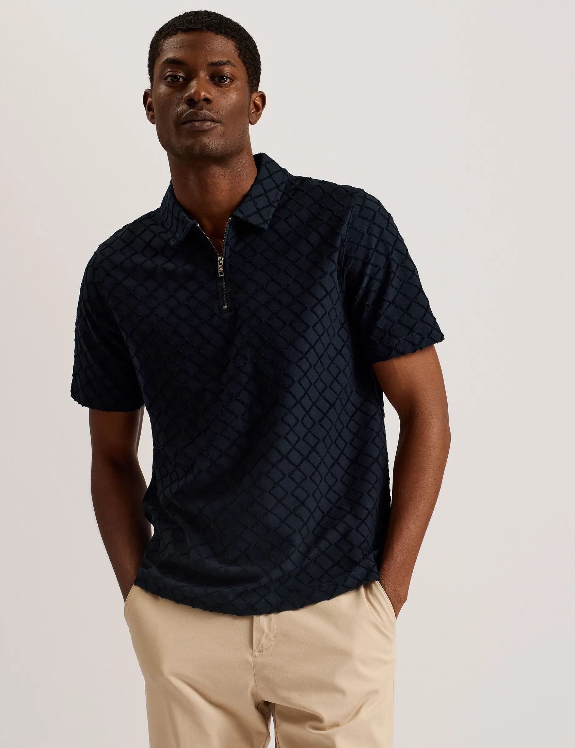 ansom_short_sleeve_regula_0.webp Ansom Short Sleeve Regular Textured Towelling Zip Polo