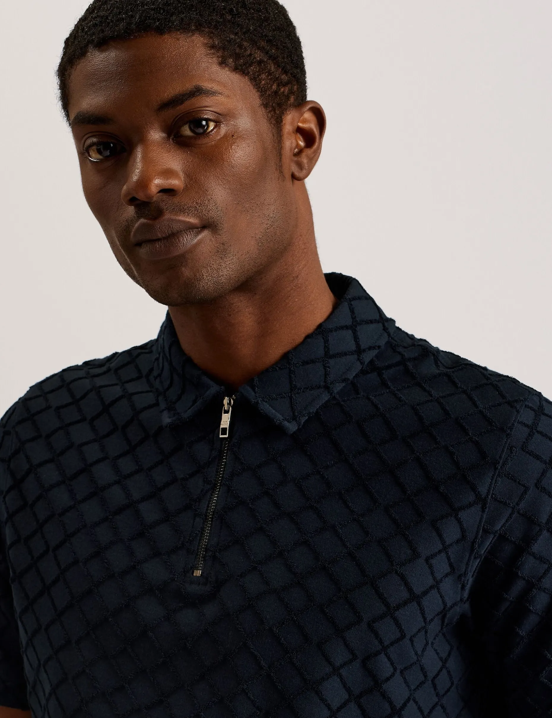 ansom_short_sleeve_regula_1.webp Ansom Short Sleeve Regular Textured Towelling Zip Polo