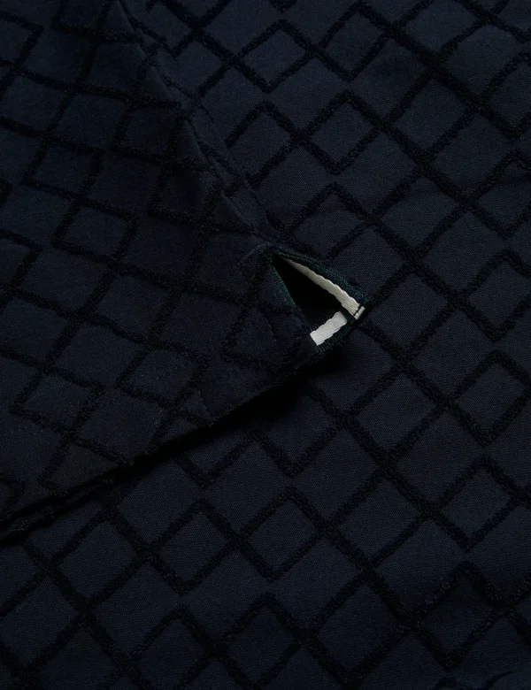 Ansom Short Sleeve Regular Textured Towelling Zip Polo