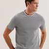 Arlon Textured Stripe Detail Cotton T-Shirt