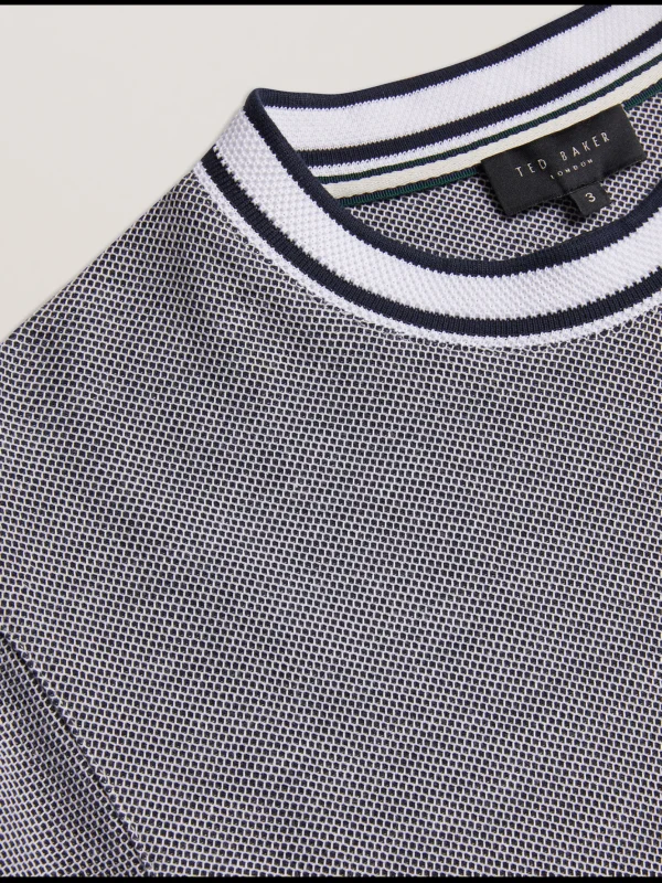 Arlon Textured Stripe Detail Cotton T-Shirt