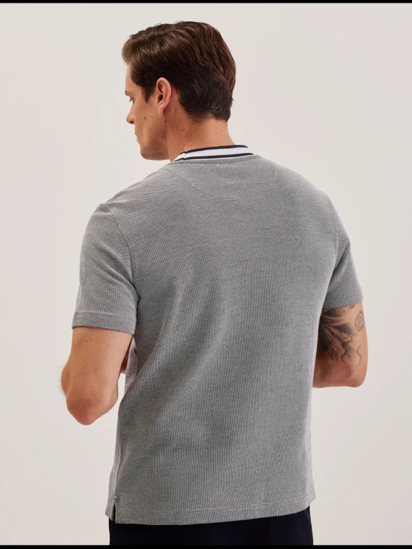 Arlon Textured Stripe Detail Cotton T-Shirt