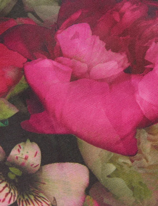 Asnes Knit Bodice Midi Dress With Printed Skirt