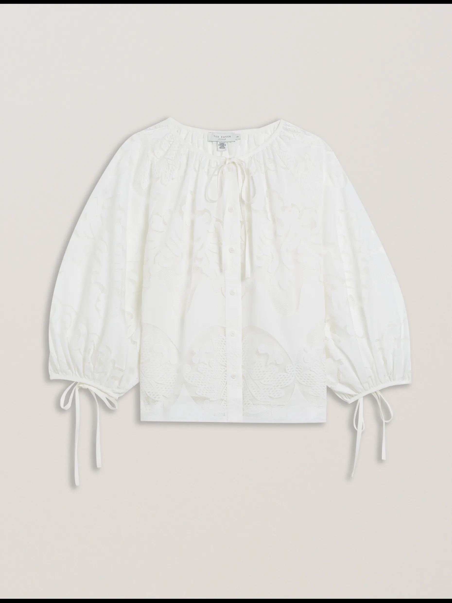 bacina_lace__balloon_slee_5-1.webp Bacina Lace 3/4 Balloon Sleeve Blouse