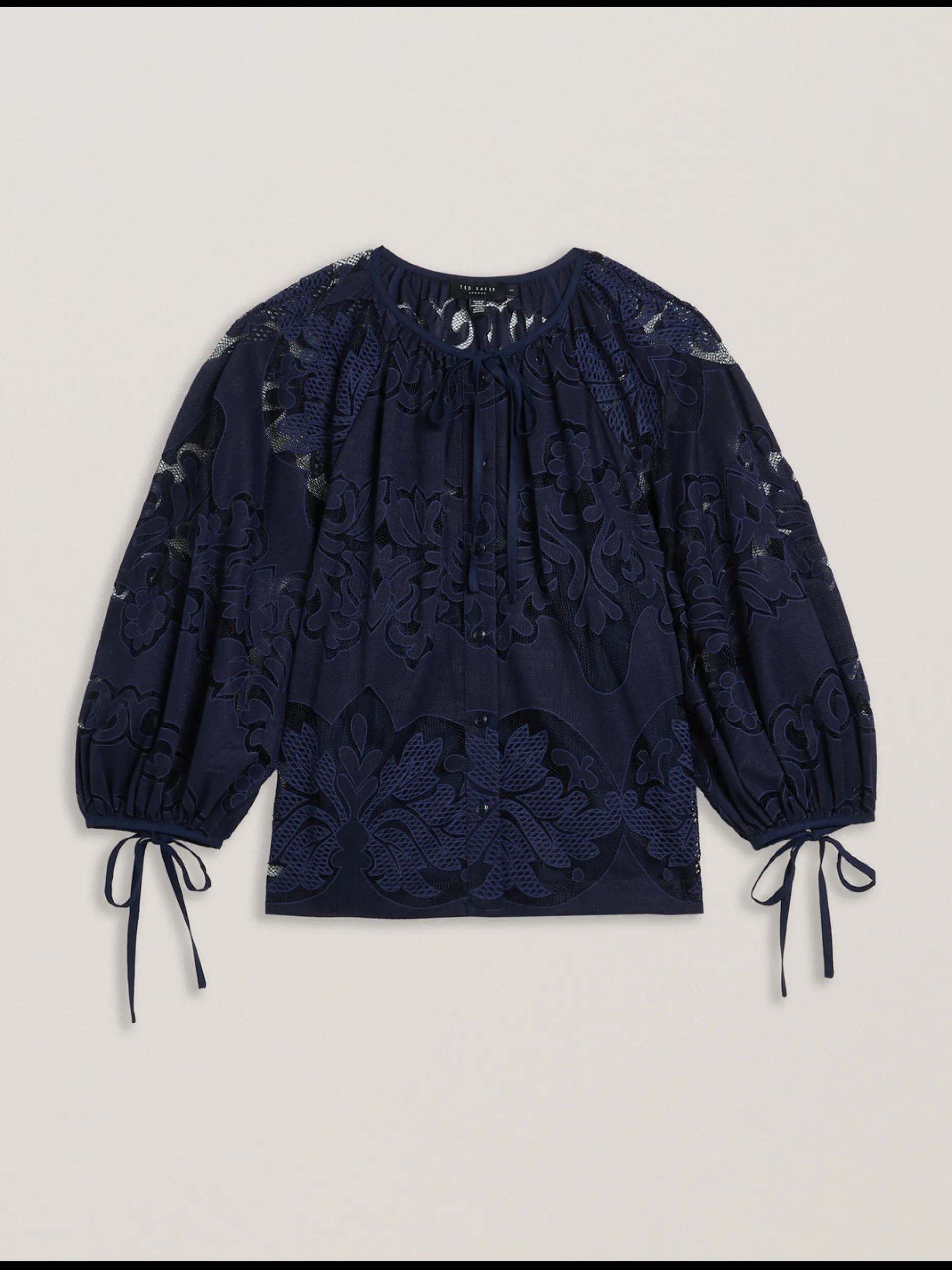 bacina_lace__balloon_slee_6.webp Bacina Lace 3/4 Balloon Sleeve Blouse
