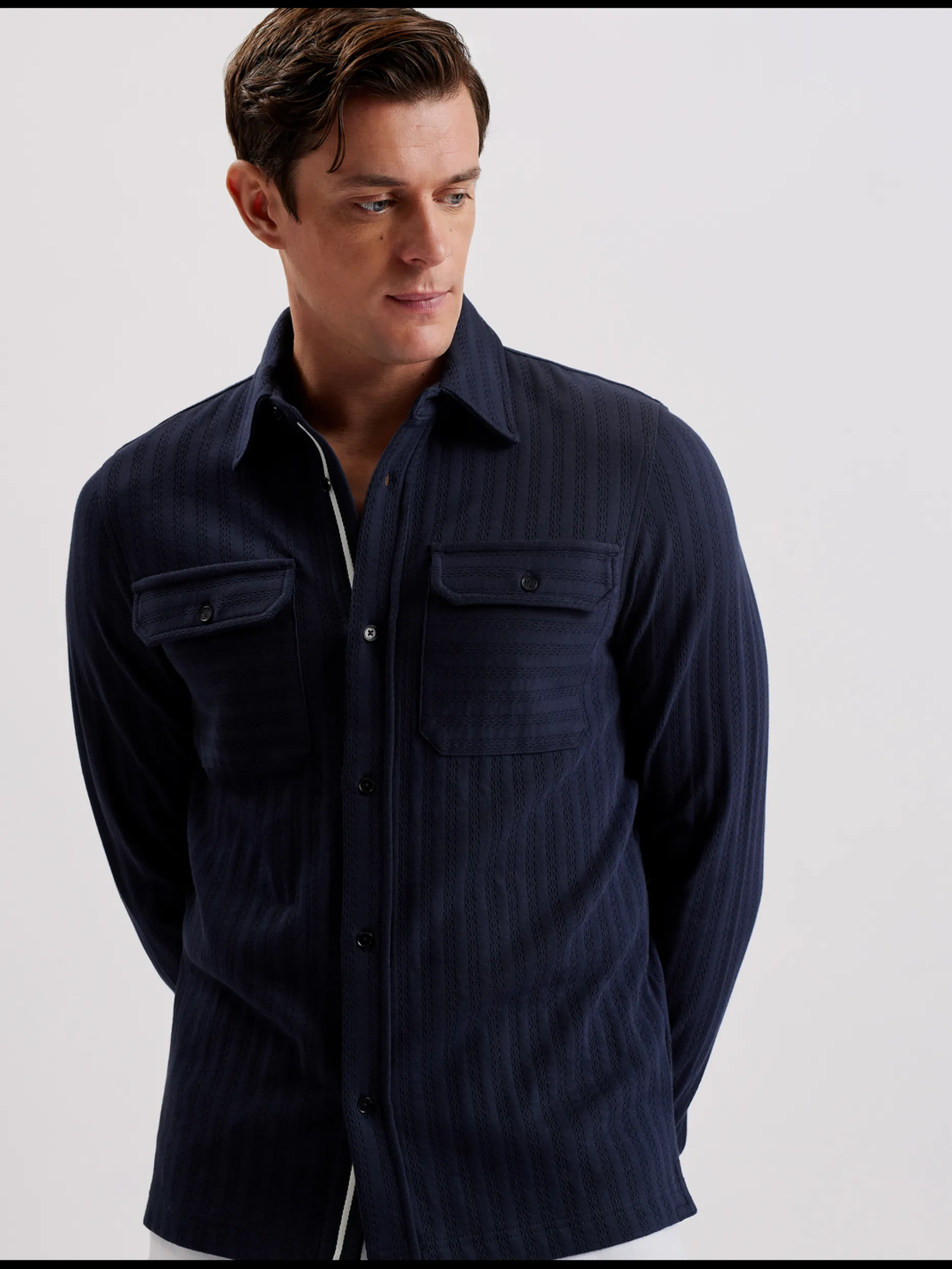 belza_textured_cotton_uti_0.webp Belza Textured Cotton Utility Pocket Overshirt