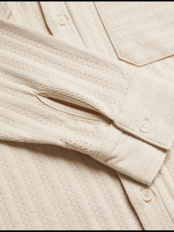 Belza Textured Cotton Utility Pocket Overshirt