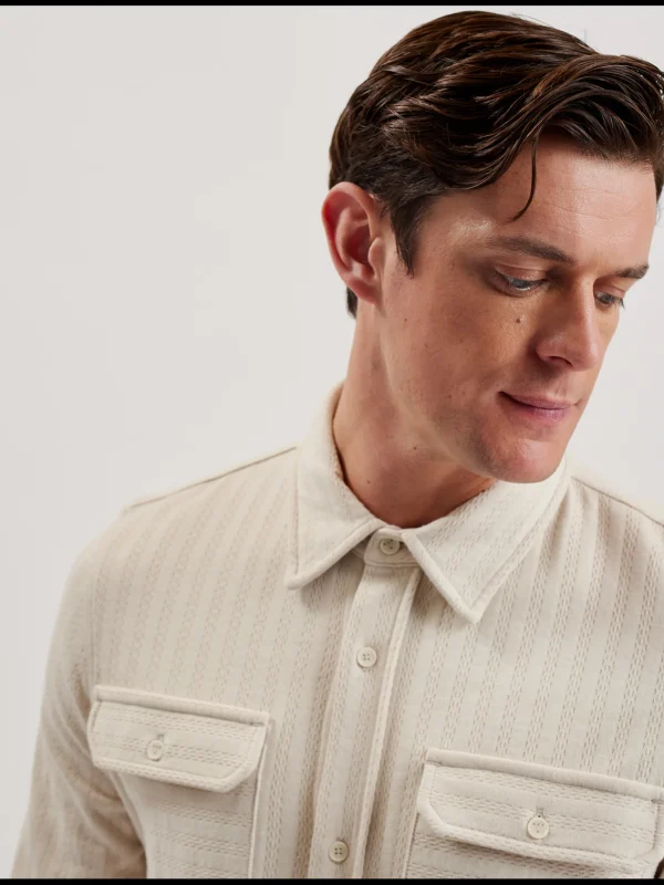 Belza Textured Cotton Utility Pocket Overshirt