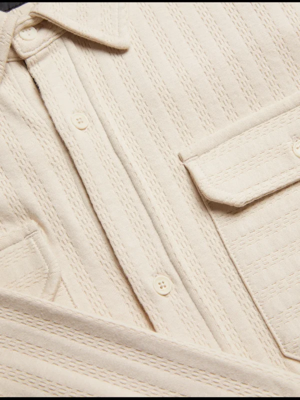 Belza Textured Cotton Utility Pocket Overshirt