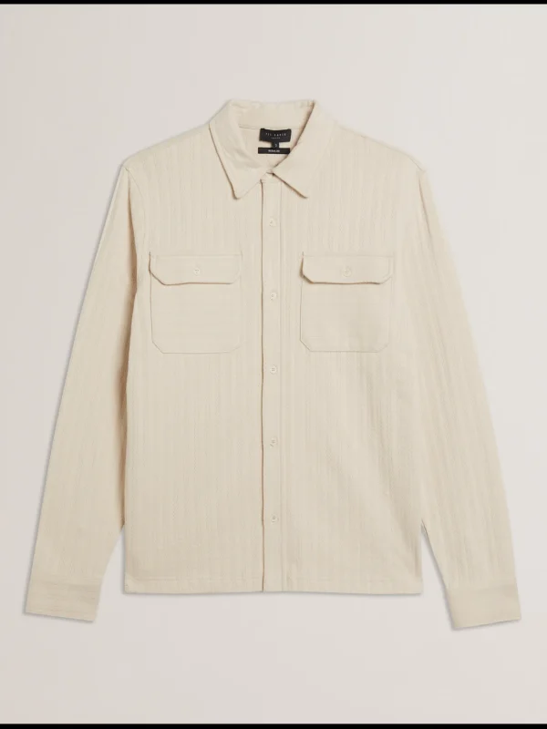Belza Textured Cotton Utility Pocket Overshirt