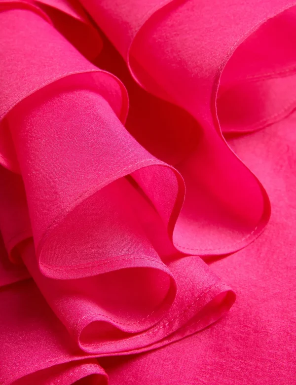 Calonda Oversized Frill Trim V-Neck Top