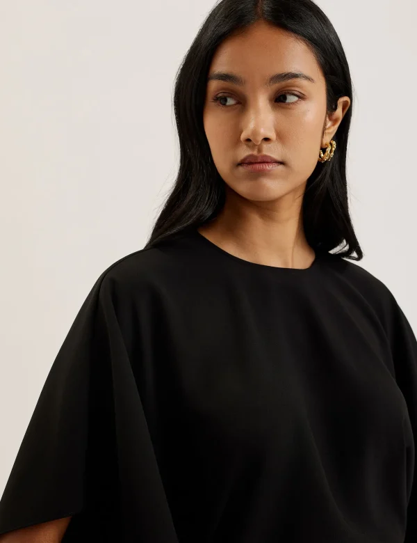 Cherika Batwing Short Sleeve Woven Blouse