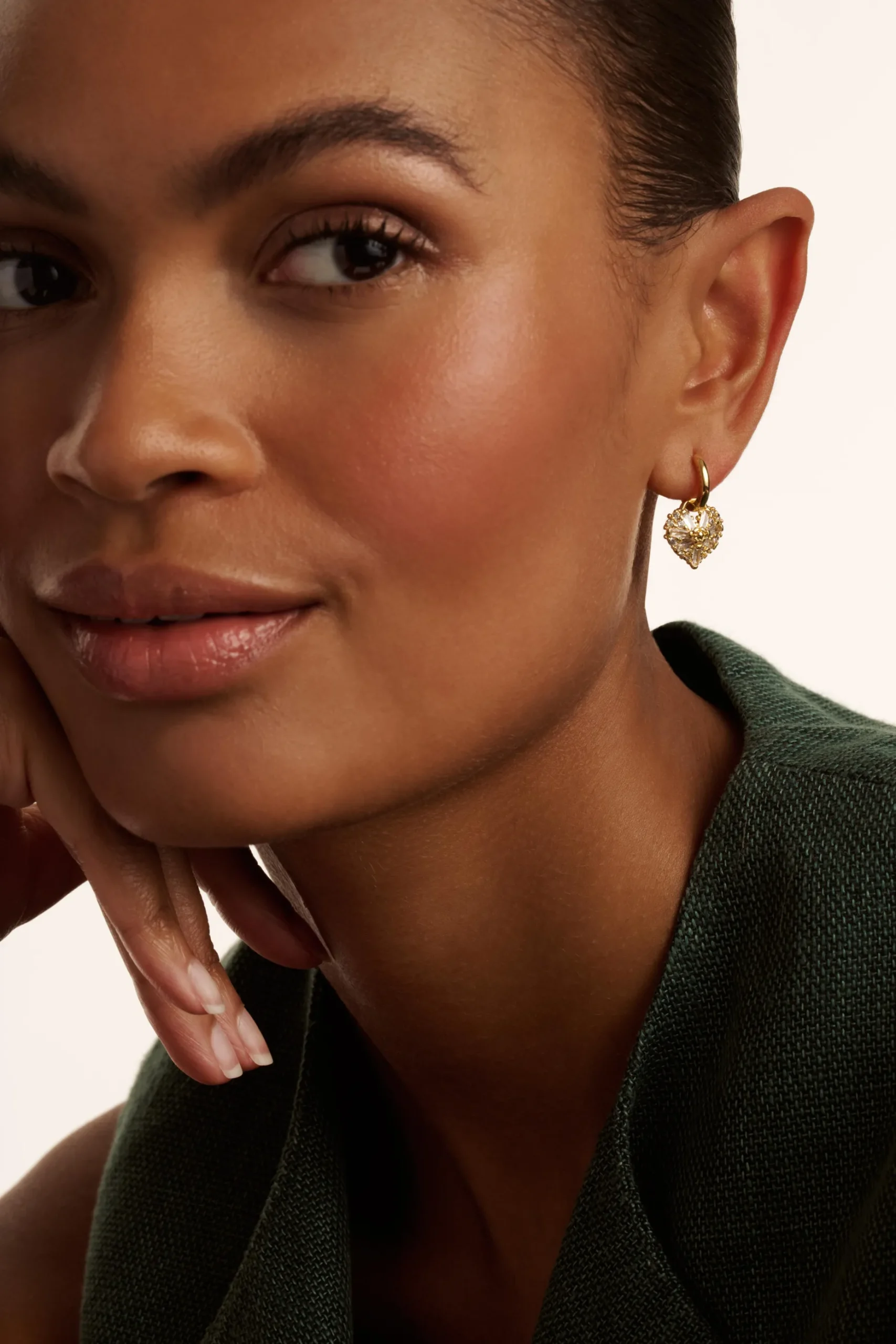 cherise__crystal_cluster__1.webp Cherise Crystal Cluster Heart Huggie Drop Earrings