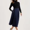 Chira Knit Bodice Midi Dress With Wrap Skirt