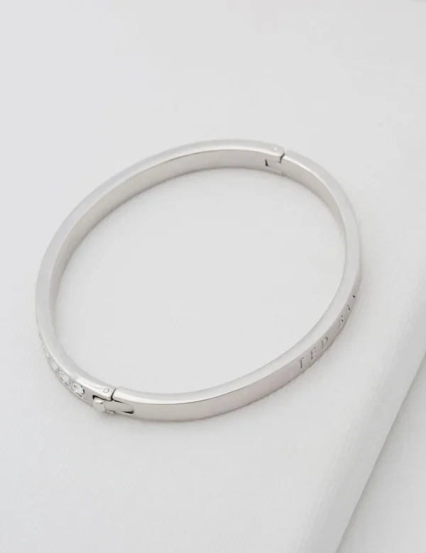 Clemara Crystal Hinge Bangle Bracelet