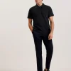 Elgrave Ribbed Cotton Zip Neck Polo Shirt