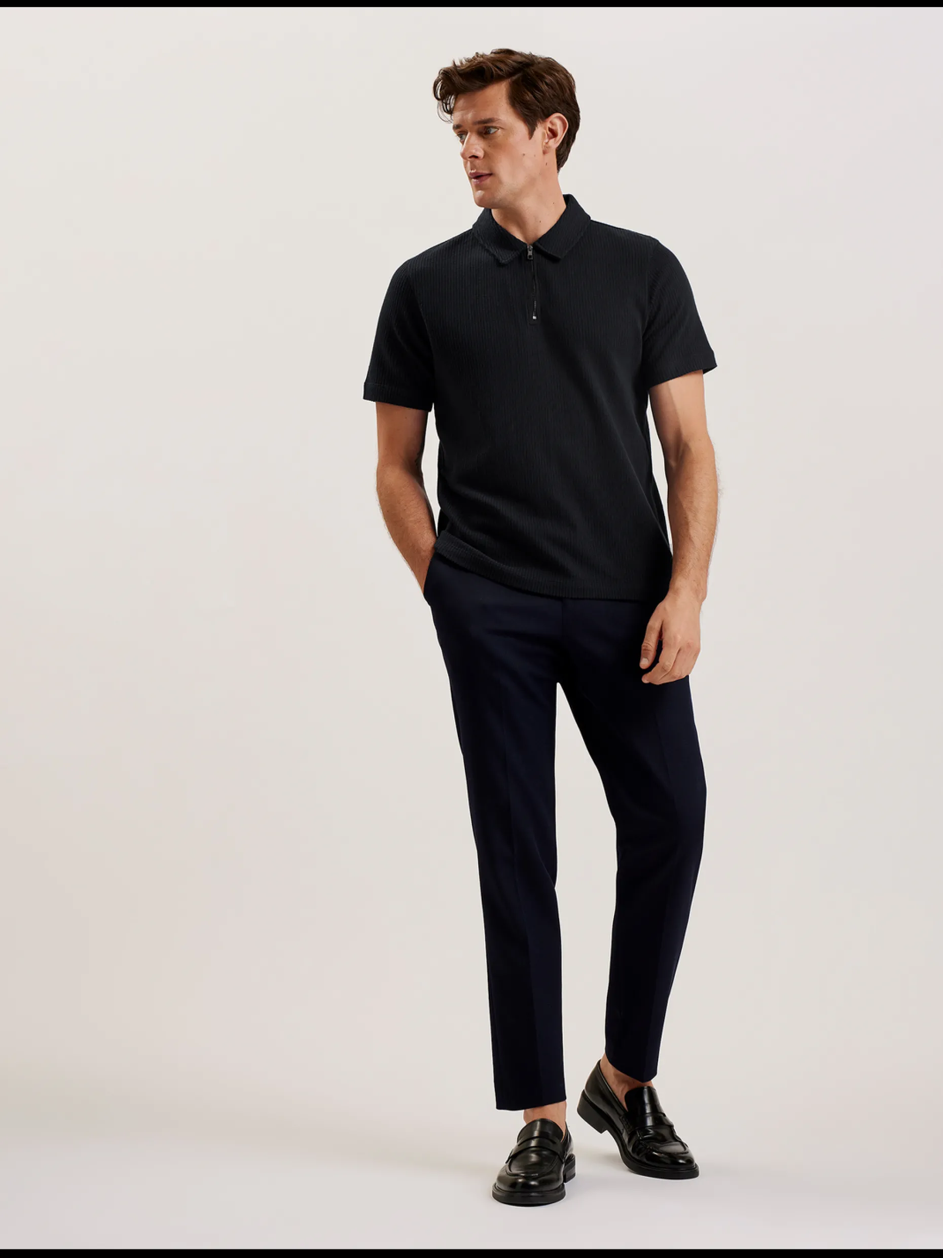 elgrave_ribbed_cotton_zip_0.webp Elgrave Ribbed Cotton Zip Neck Polo Shirt