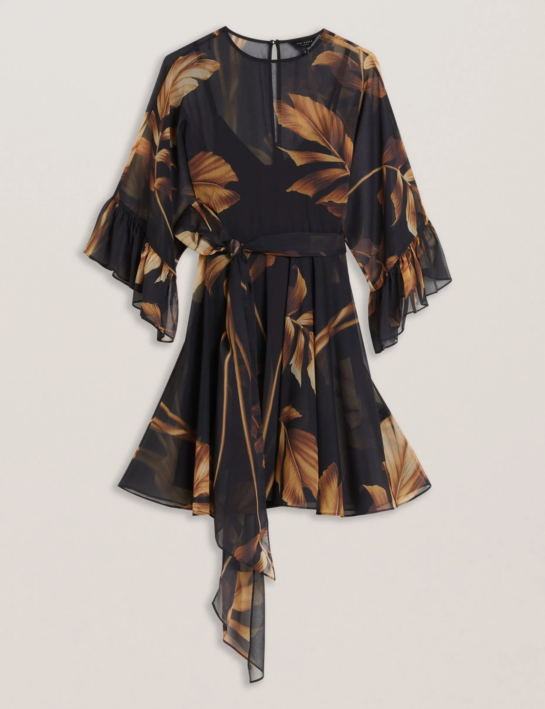 elster_printed_chiffon_mi_6.webp Elster Printed Chiffon Mini Dress With Tie Waist