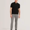 Fourd Short Sleeve Herringbone Zip Polo