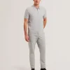 Fourd Short Sleeve Herringbone Zip Polo