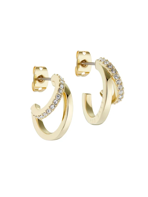 Helias Crystal Double Hoop Earrings