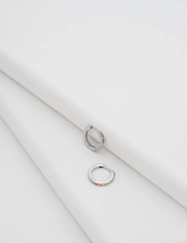 Heplie Crystal Huggie Hoop Earrings