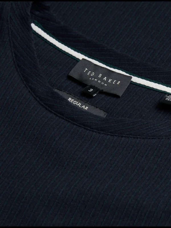 Heynes Ribbed Cotton Crew Neck T-Shirt