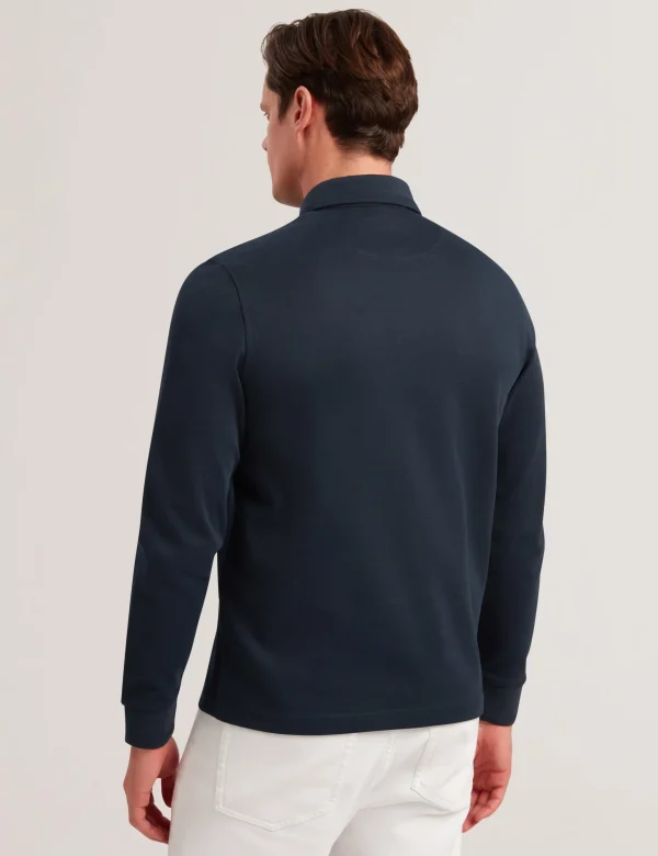 Ingmar Long Sleeve Cotton Blend Zip Polo Shirt