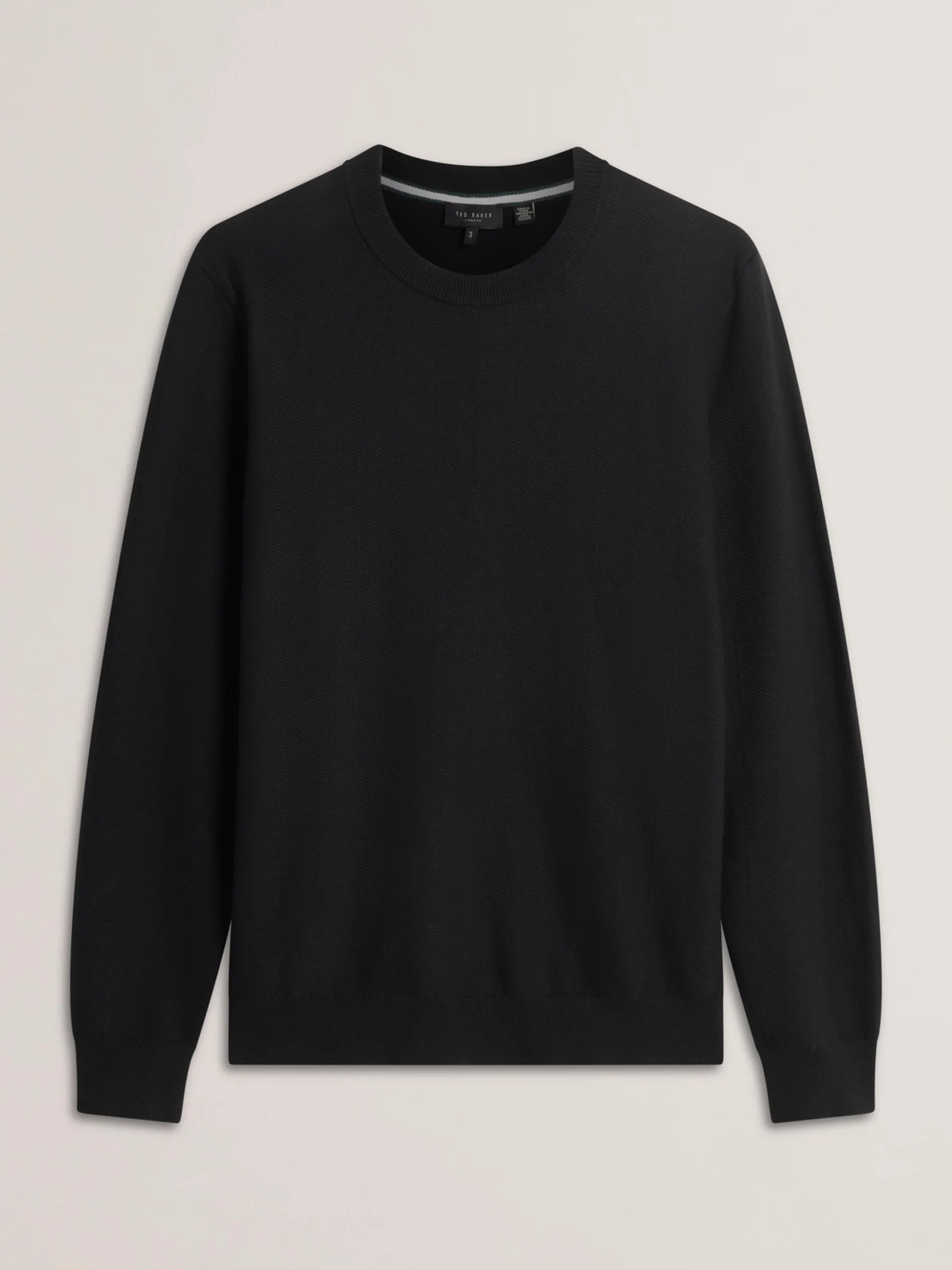 jamals__long_sleeve_herri_4.webp Jamals Long Sleeve Herringbone Stitch Crew Neck Sweater