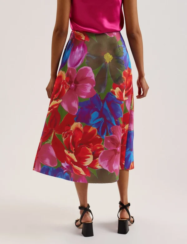 Joralee Printed Wrap Midi Skirt
