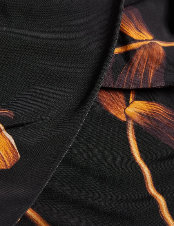 Josefen Printed Bardot Long Sleeve Midi Dress