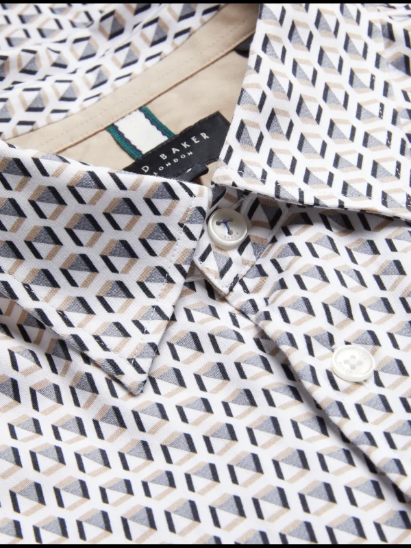 Joshhy Slim Fit Geometric Long Sleeve Shirt