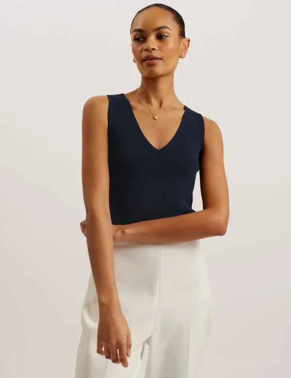 Josiiy V-Neck Slim Fit Sleeveless Knit Top