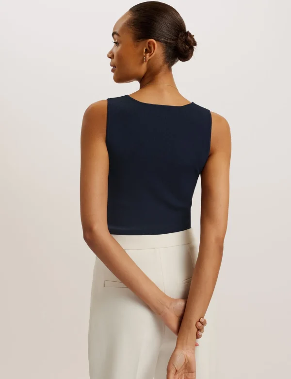 Josiiy V-Neck Slim Fit Sleeveless Knit Top