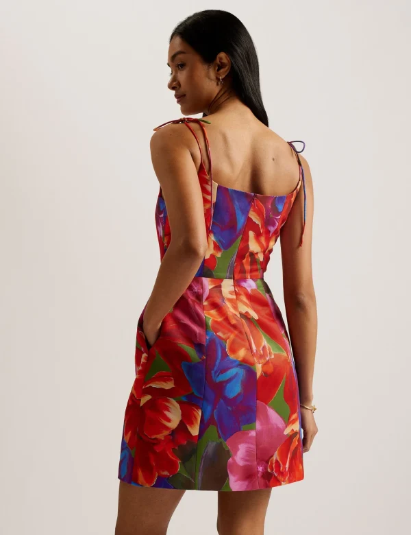 Jyneen Printed Fitted Bodice Mini Dress