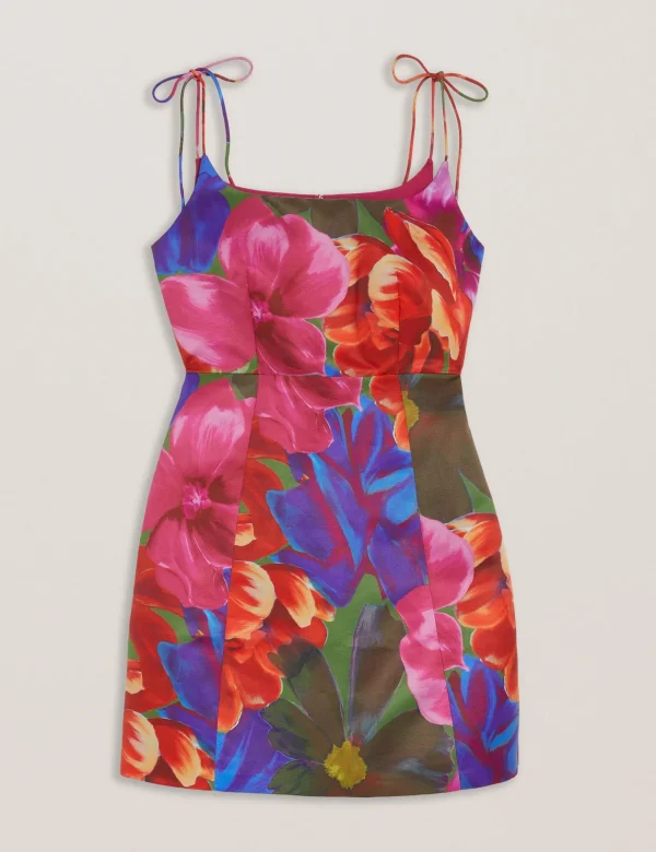 Jyneen Printed Fitted Bodice Mini Dress