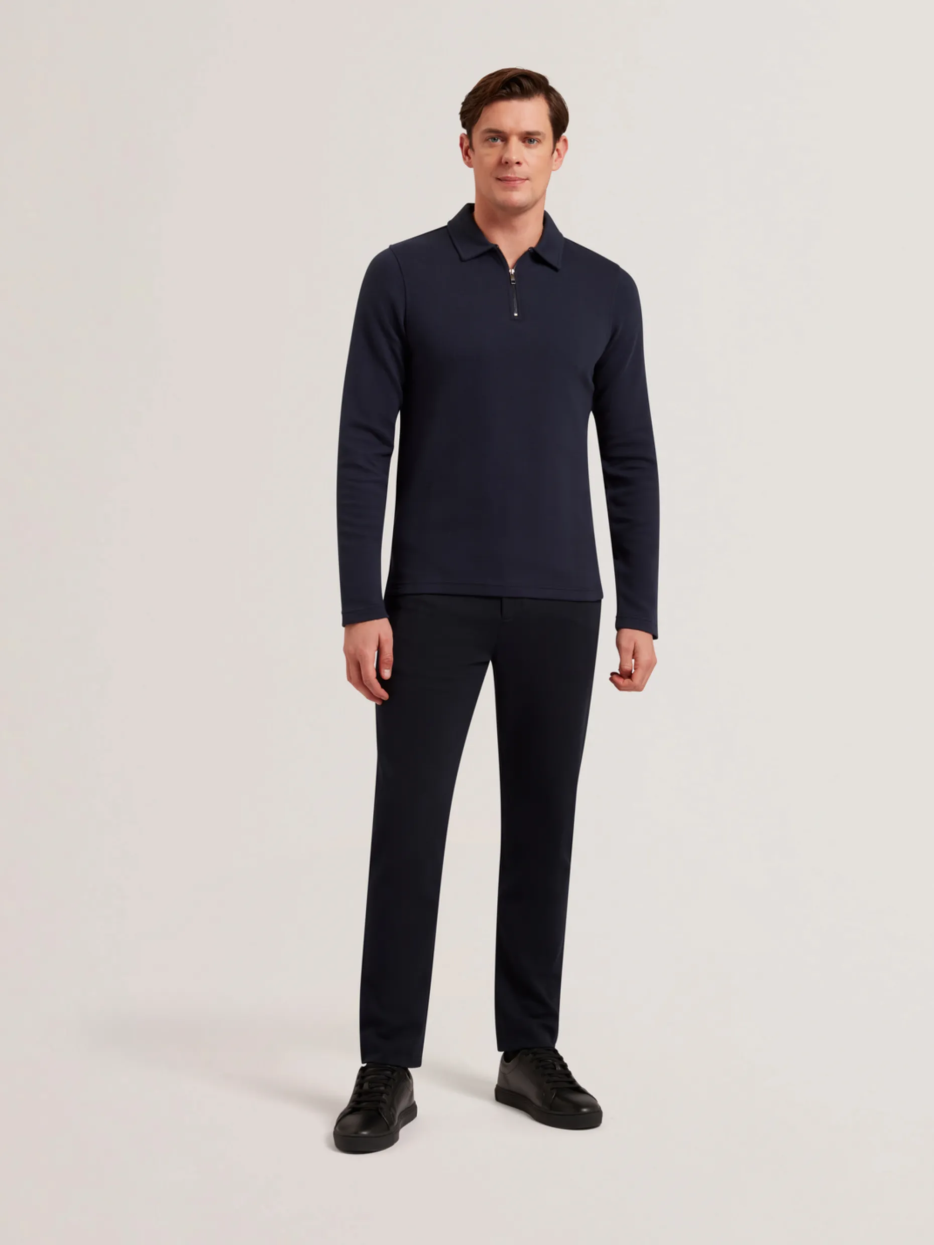 kalend_long_sleeve_zip_ne_0.webp Kalend Long Sleeve Zip Neck Herringbone Polo