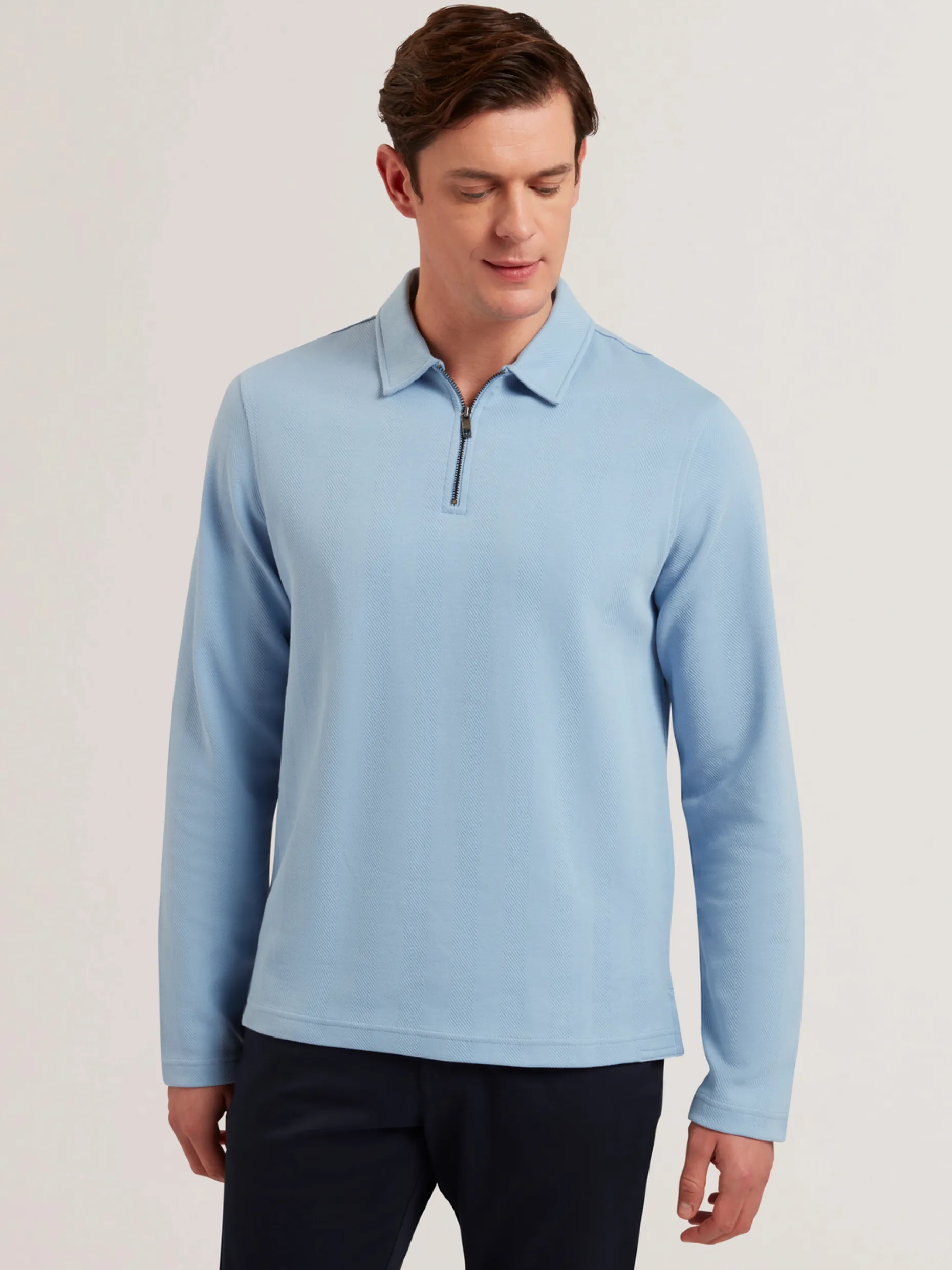 kalend_long_sleeve_zip_ne_1-1.webp Kalend Long Sleeve Zip Neck Herringbone Polo