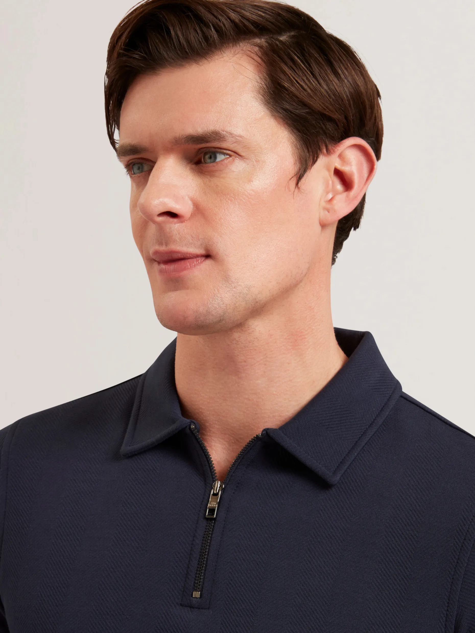 kalend_long_sleeve_zip_ne_2.webp Kalend Long Sleeve Zip Neck Herringbone Polo