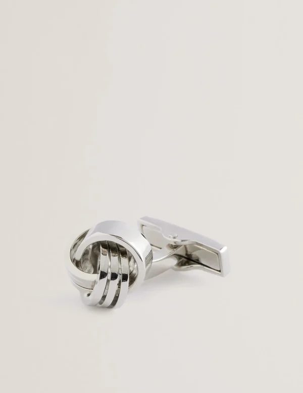 Knoted Knotted Shiny Metal Cufflinks