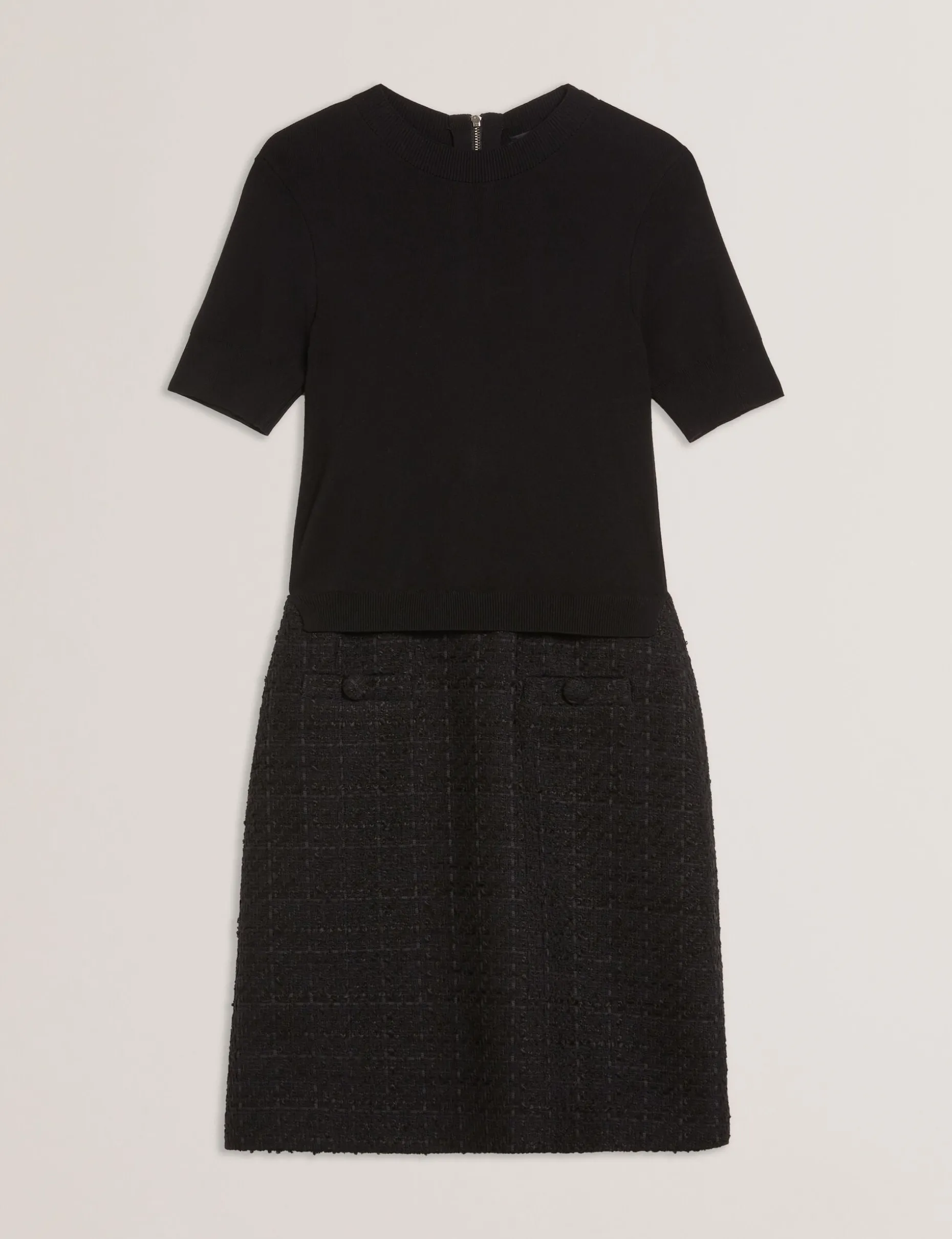 komam_boucle_aline_mini_d_0.webp Komam Boucle A-Line Mini Dress With Knit Bodice