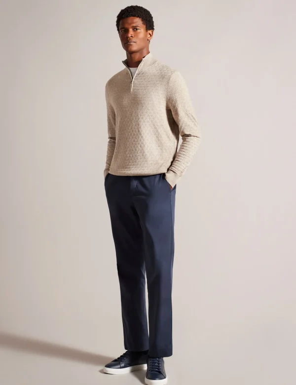 Kurnle T Knit Half Zip Funnel Neck Jumper