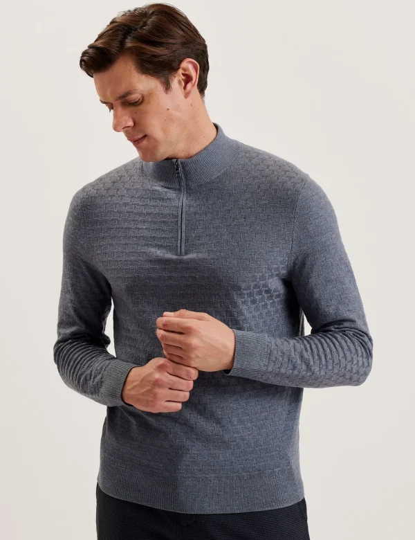 Kurnle T Knit Half Zip Funnel Neck Jumper