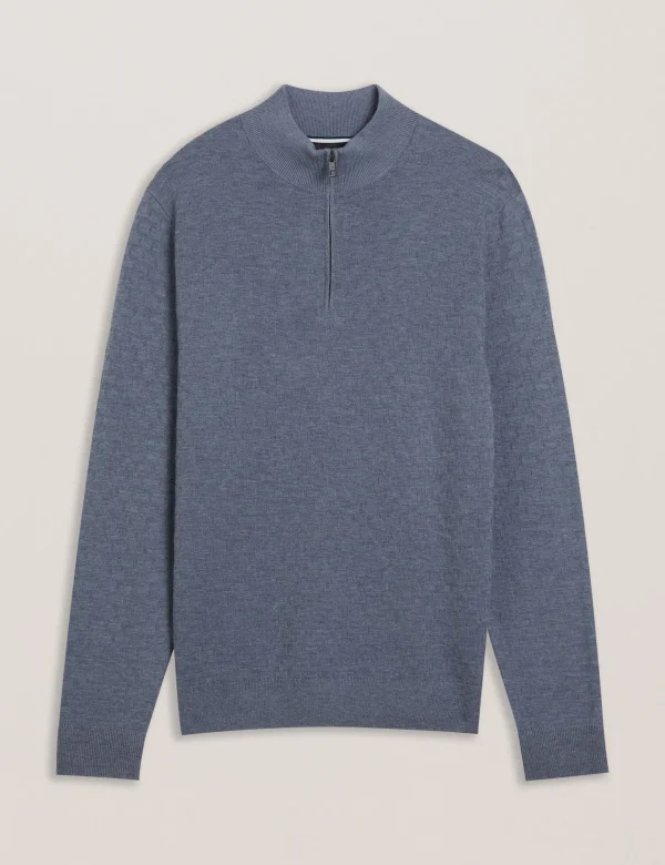 Kurnle T Knit Half Zip Funnel Neck Jumper