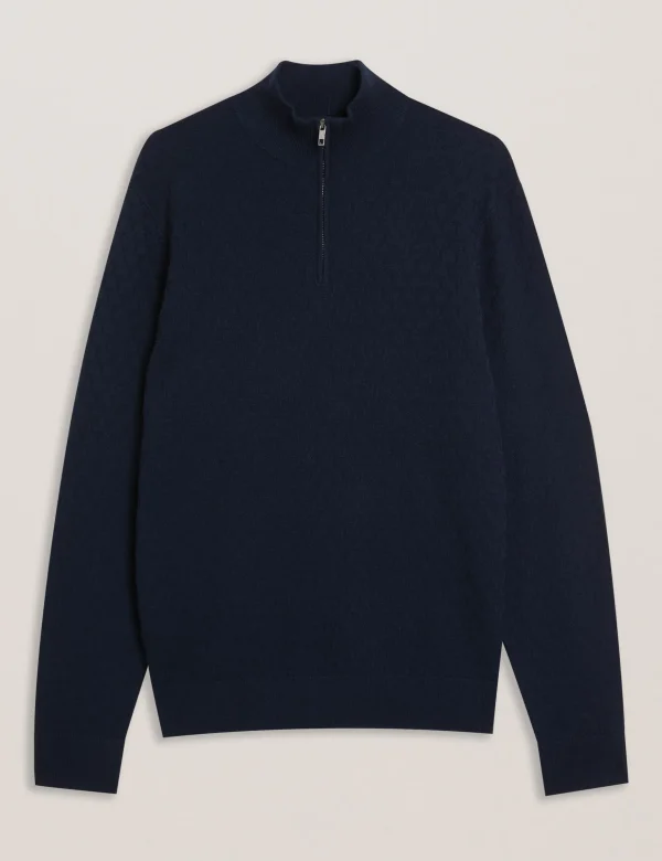 Kurnle T Knit Half Zip Funnel Neck Jumper